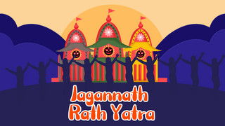 jagannath rath yatra orange minimalist festival display board
