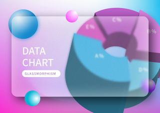 透明玻璃效果数据分析图模板