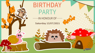 可爱森林动物儿童生日派对