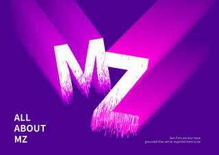 mz文字紫色创意海报