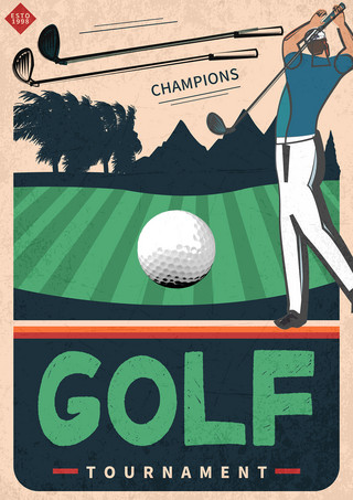 club海报海报模板_健康运动高尔夫宣传海报