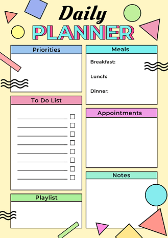 彩色几何装饰每日计划表单