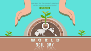 植物土壤海报模板_world soil day to protect the green seedlings of