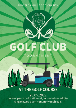 club海报海报模板_绿色休闲运动高尔夫海报
