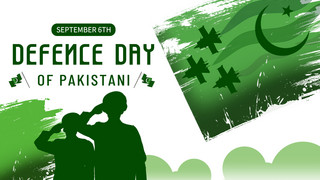 defence day of pakistani creative brush banner