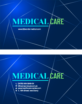 医疗护理健康海报模板_蓝色医疗护理商务卡片