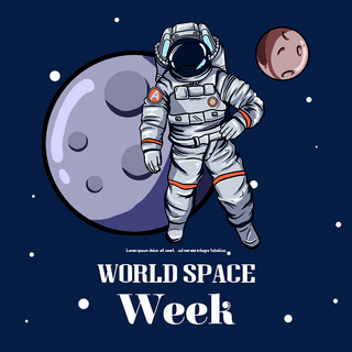 world海报模板_world space week blue