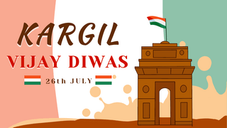 cartoon海报模板_kargil vijay diwas cartoon apollo bunder arch architecture and flag banner