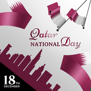 qatar national day flag ribbon