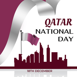 flag海报模板_qatar national day city flag