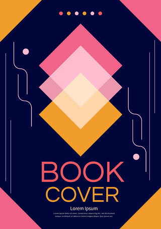 斯科加瀑布海报模板_粉色几何书籍封面海报