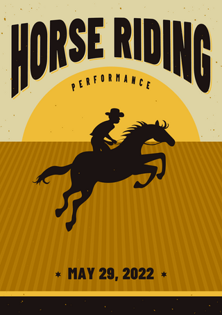 骑马比赛复古风格海报