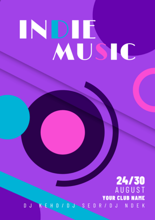 印度音乐节紫色宣传海报