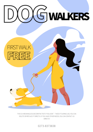 宠物狗狗步行者宣传海报模板