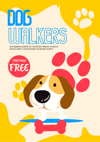 宠物狗狗步行者宣传海报