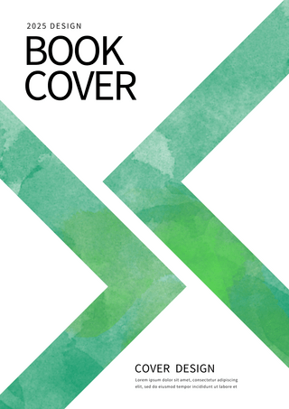 抽象创意水彩海报模板_书籍封面商务绿色水彩海报