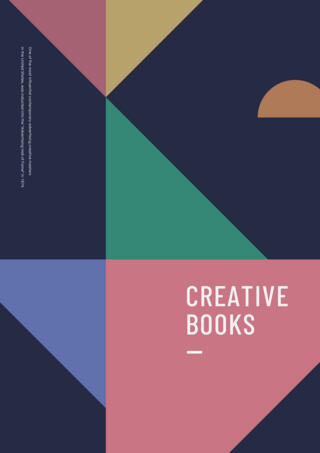 颜色美海报模板_直角三角形书籍封面抽象几何海报