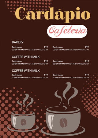 甜点店背景海报模板_咖啡菜单简约深色线条模板