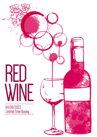 红葡萄酒抽象宣传海报