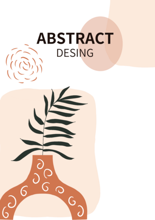 手绘创意手绘花卉海报模板_花瓶花卉抽象几何海报