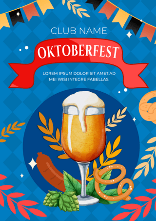 慕尼黑十月啤酒节海报模板_慕尼黑啤酒节蓝色横幅