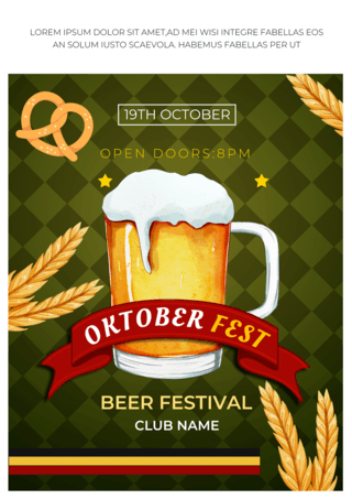 啤酒标签海报模板_慕尼黑啤酒节节日绿色海报