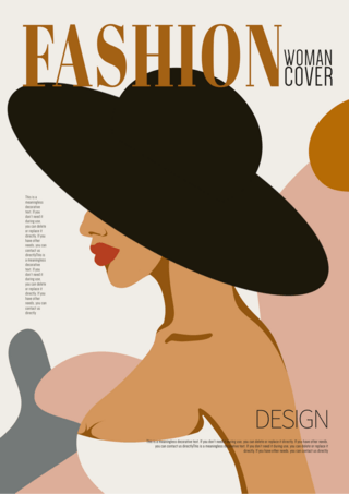 抽象封面艺术模板海报模板_女人杂志封面时尚模板
