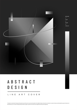 多信息海报模板_抽象艺术封面黑白色海报