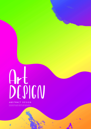 抽象流体设计海报模板_艺术流体抽象时尚彩色海报