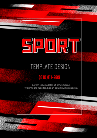 体育宣传册海报模板_抽象渐变体育黑色传单