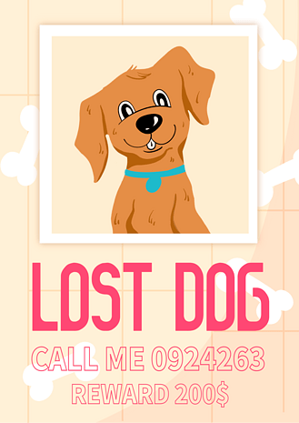丢失狗狗卡通海报