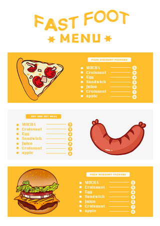 快餐餐厅黄色简约创意菜单