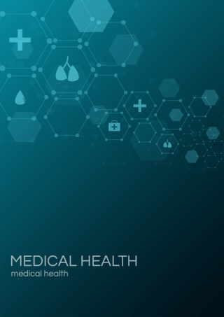 现代科技模板海报模板_医疗健康模版现代抽象深绿小册子