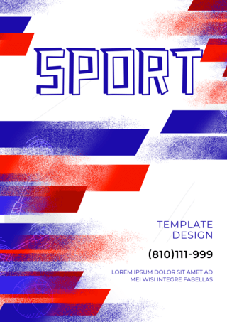 页尾海报模板_抽象体育蓝色白色传单