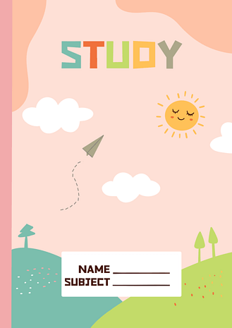 可爱书本封面图片素材_学习书本练习册卡通封面