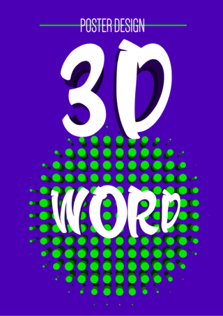 现代3d拼色海报文字模板