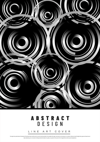 纹理插图海报模板_抽象艺术黑白色封面海报