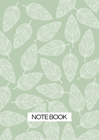 植物树叶手绘绿色海报模板_日记笔记本植物绿色封面