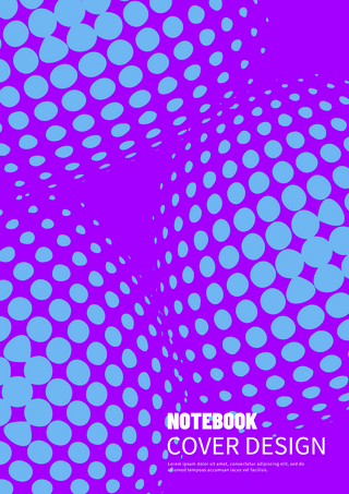 几何形状手绘海报模板_书籍封面彩色半调紫色海报