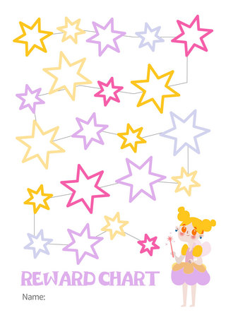 可爱星星卡通海报模板_儿童星星奖励表可爱卡通海报