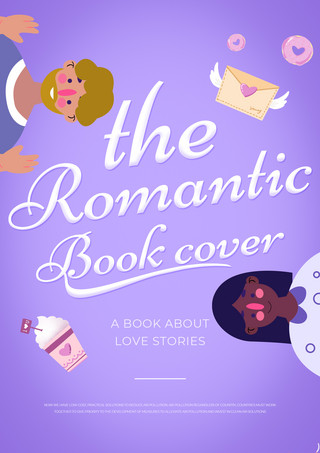 浪漫书籍封面紫色模板