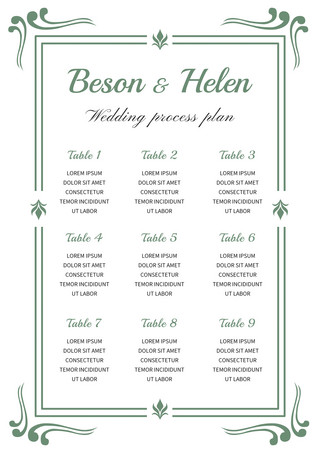 方案计划海报模板_婚礼方案计划绿色简约海报