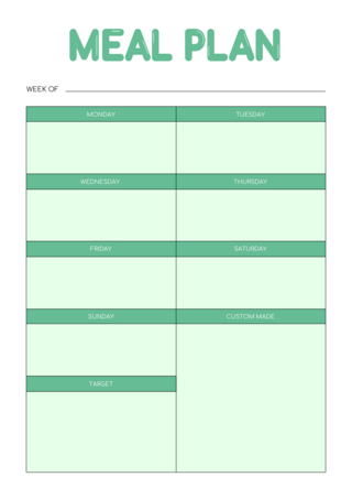 绿色网站海报模板_几何表格膳食计划简约绿色传单