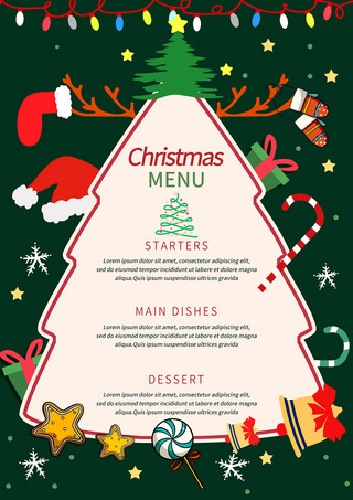 特别图案海报模板_圣诞节特别菜单