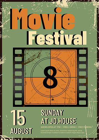 电影节胶片复古彩色海报