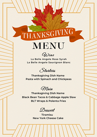 感恩节菜单枫叶装饰模版