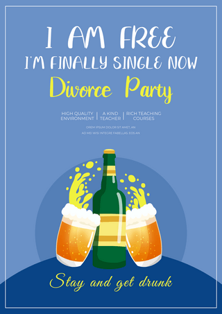 离婚协议海报模板_啤酒饮料离婚派对海报