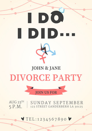创意书法字海报模板_离婚聚会邀请函创意模板