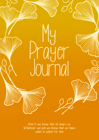 祈祷日记书籍封面抽象树叶花环模板