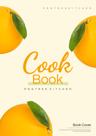食谱书籍封面橙子黄色海报